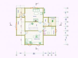 План первого этажа каркасного дома «МС-166»