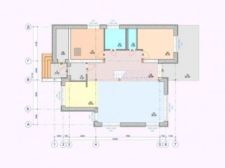 План первого этажа каркасного дома «МС-223»