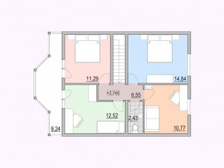 План второго этажа каркасного дома «МС-119»