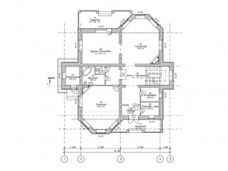 План первого этажа дома из газобетона проект «МС-345»