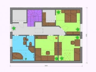 План мансардного этажа дома из газобетона проект «МС-147»